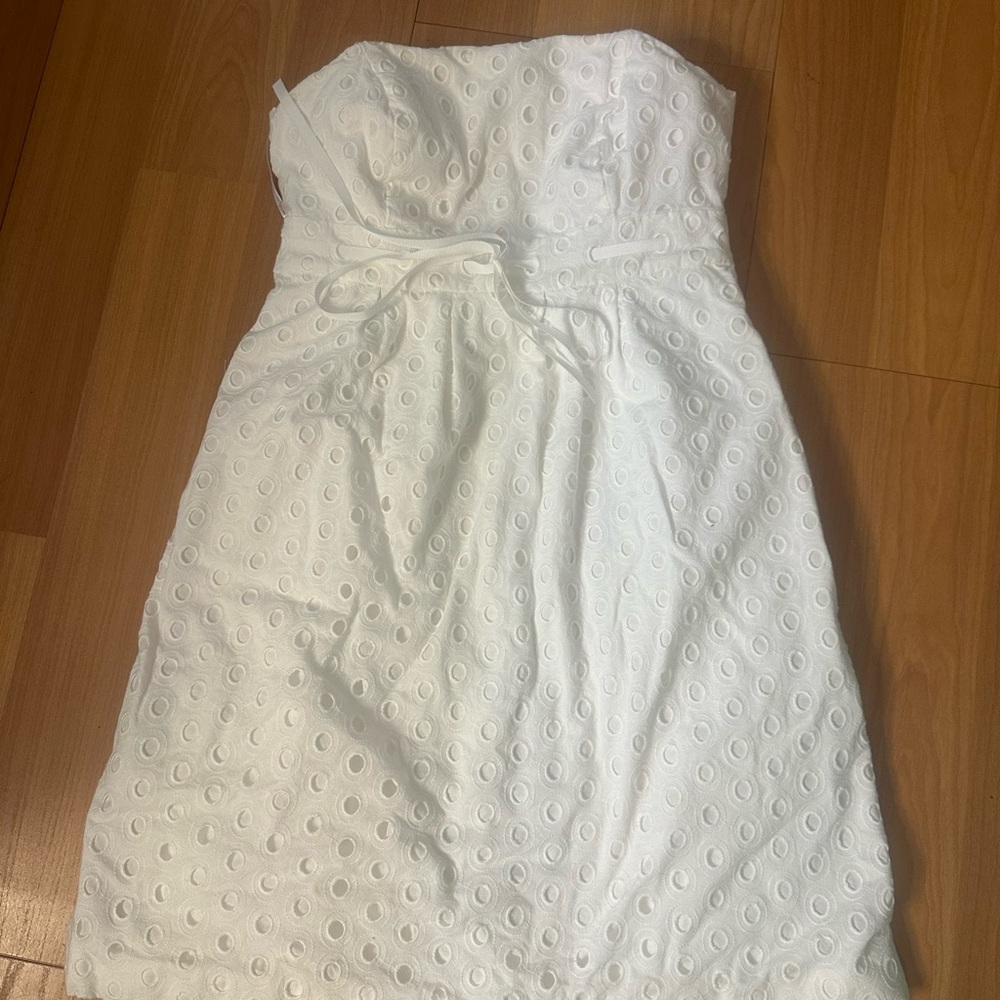 Lilly Pulitzer White Strapless Eyelet Dress